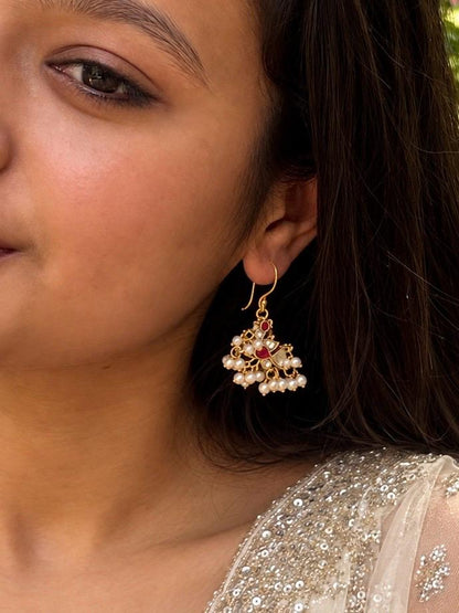 Pachi Kundan Beaded Bird Shape Earring