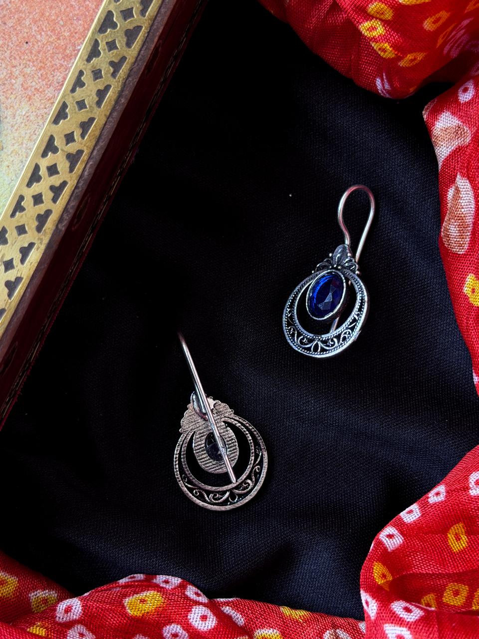 Monalisa Stone Oxidized Earring