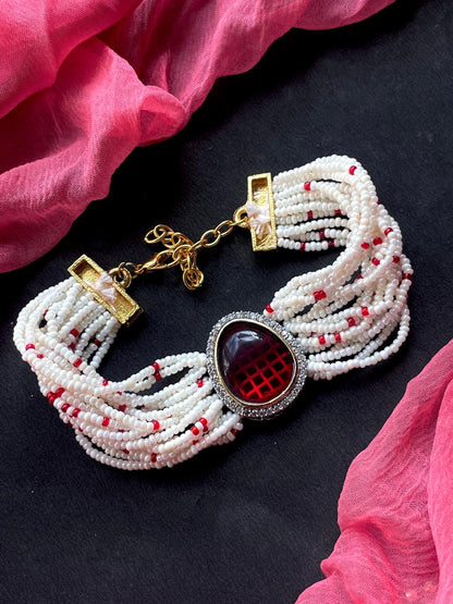 AD with Monalisa Stone Beaded Bracelet