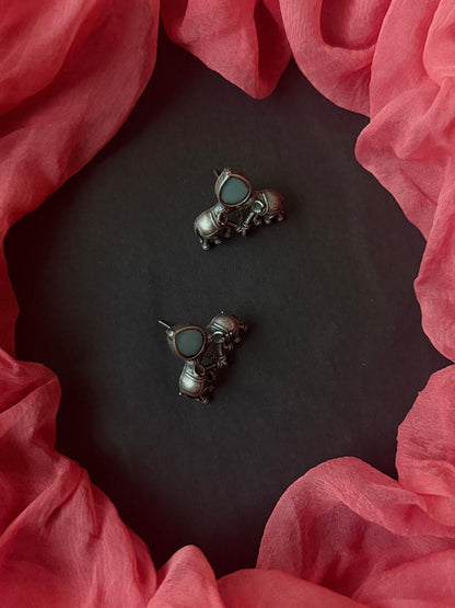 Monalisa Stone Oxidized Choker with Earring set