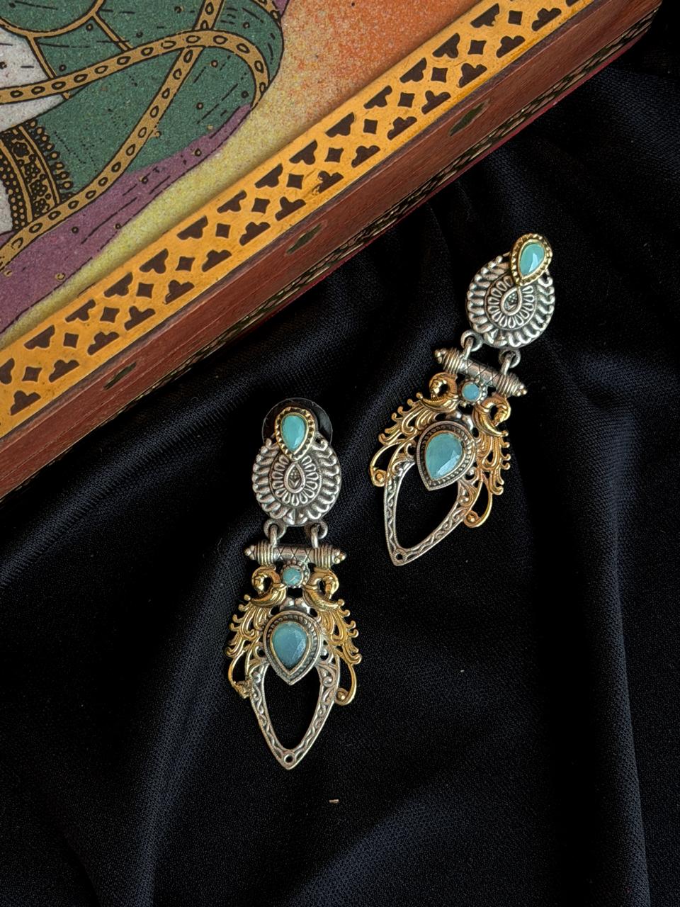 Dual Tone Silver Replica Earring