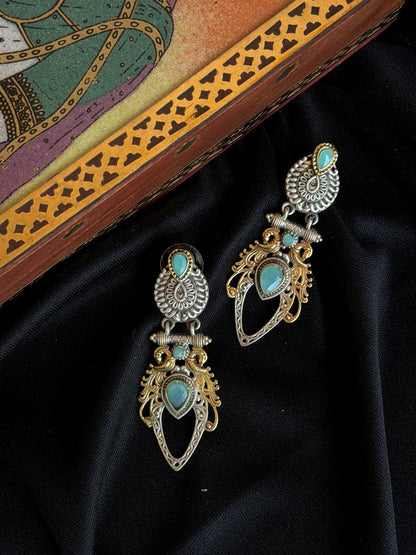 Dual Tone Silver Replica Earring