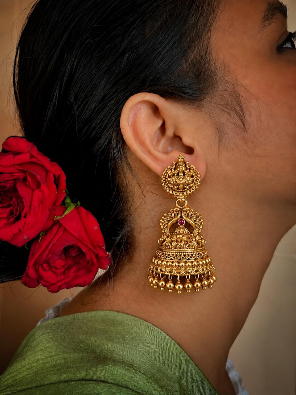 Golden Traditional Temple Earring