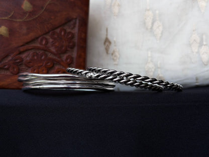 Oxidized Silver Replica Bangle set