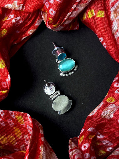 Monalisa Stone Silver Replica Earring