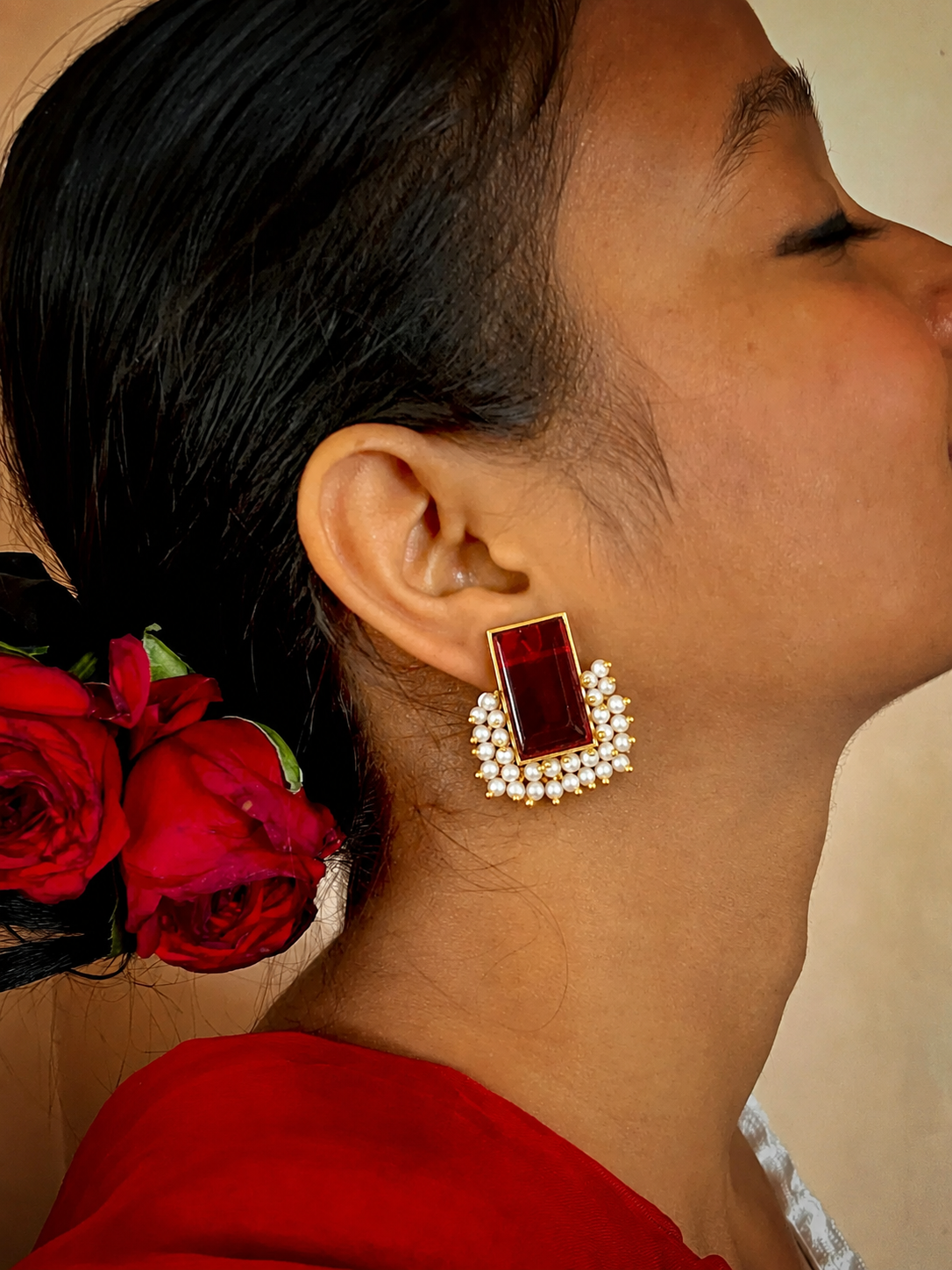 Monalisa Stone Beaded Stud Earring