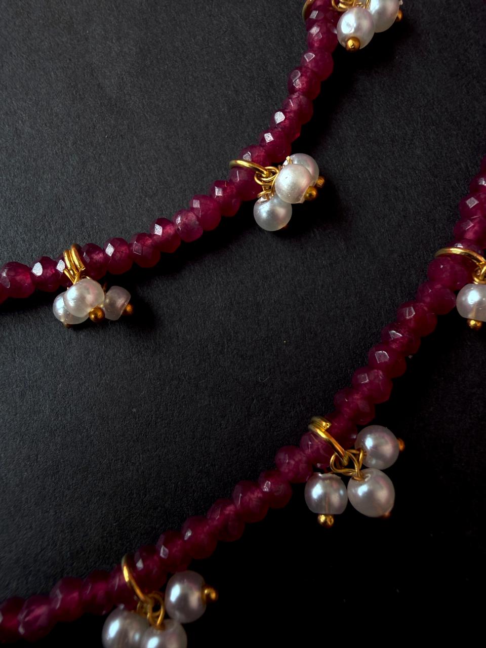 Stone Beads and Monalisa Beaded Anklet