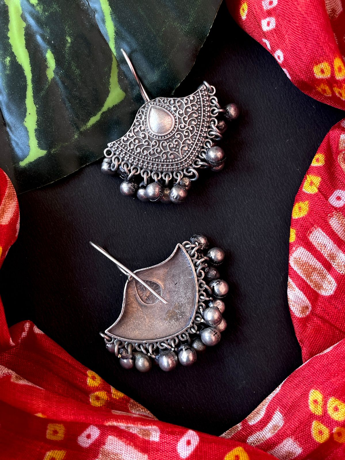 Oxidized Ethnic Earring with Ghunghroo