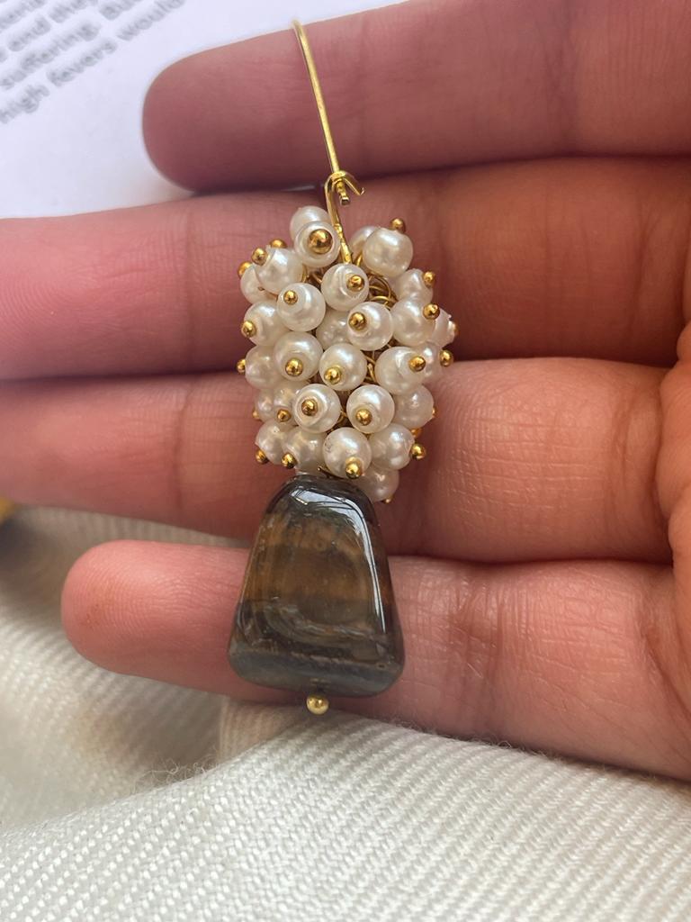 Tiger Eye Stone with Cheed Earring