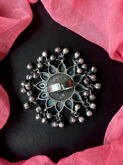 Black Polish Oxidized Partywear Ring