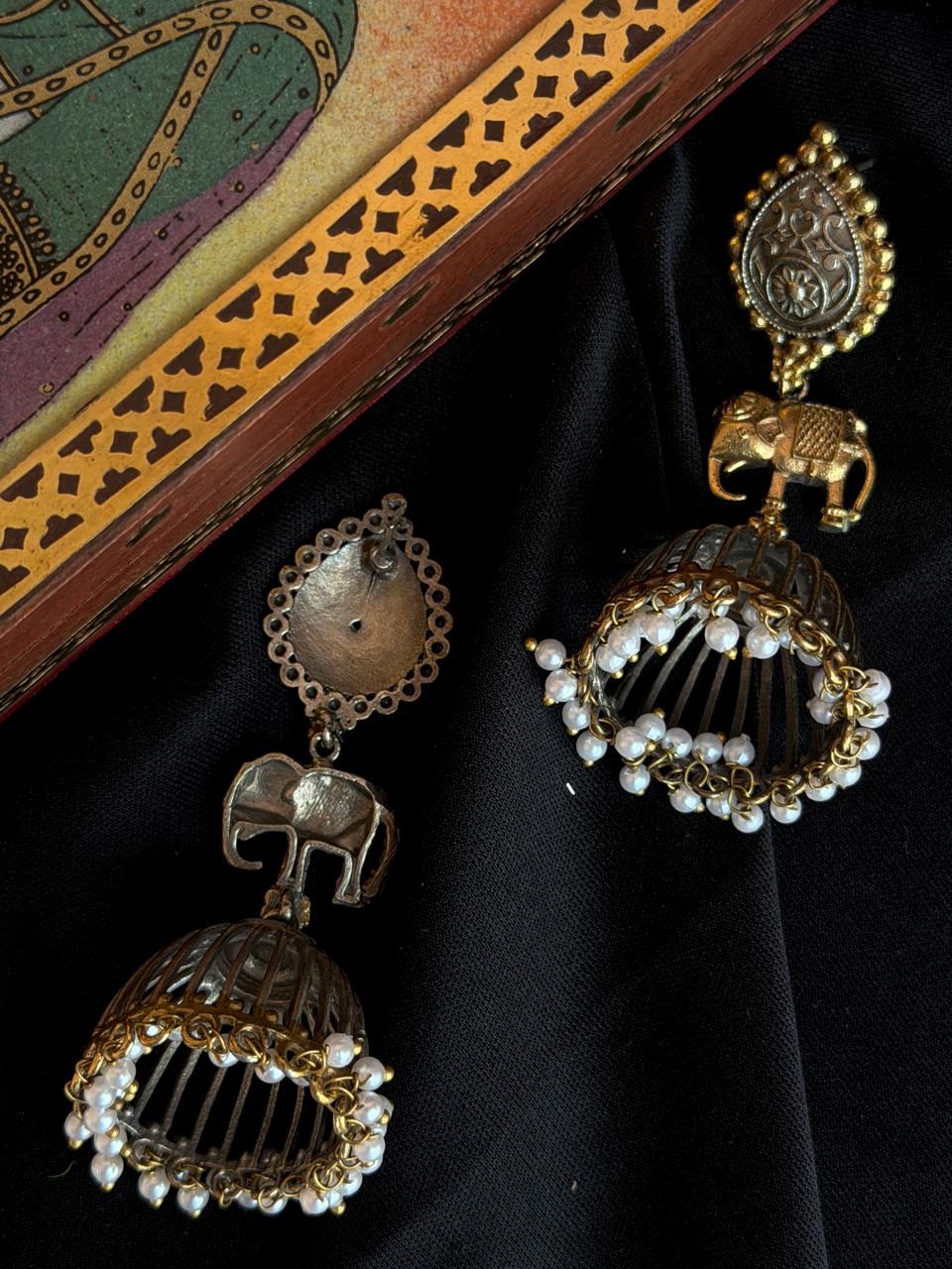 Dual Tone Big Jhumki Partywear Earring