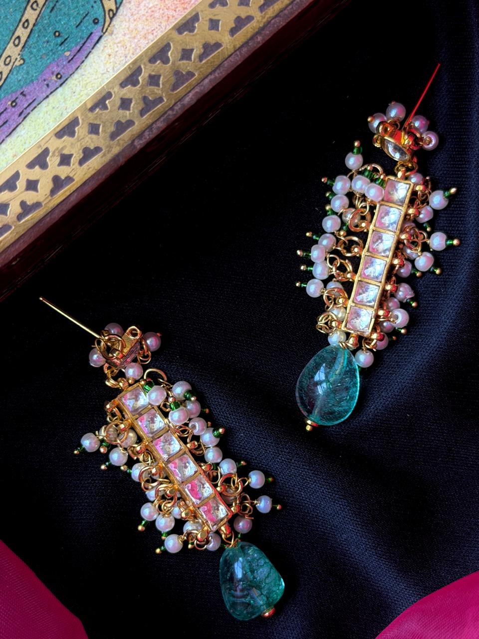Pachi Kundan with Strawberry Beads Earring