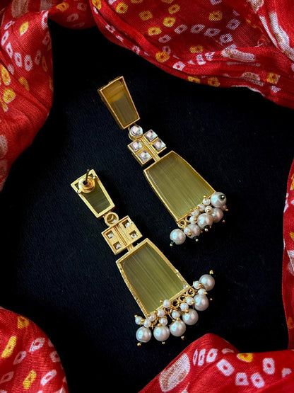 Monalisa Stone Geomterical Partywear Earring