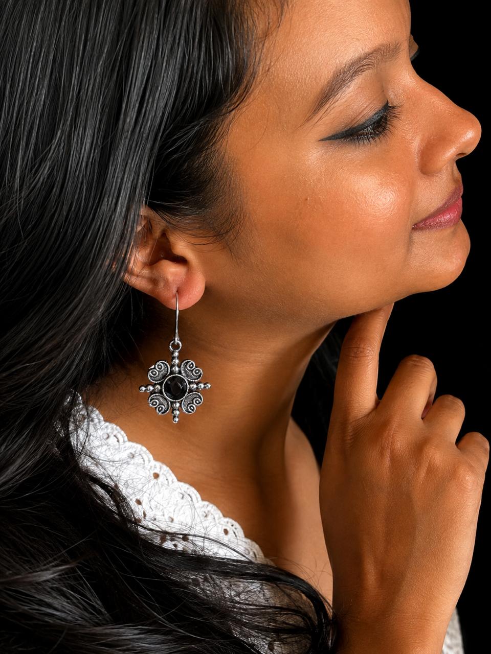 Monalisa Stone Oxidized Casual wear Earring