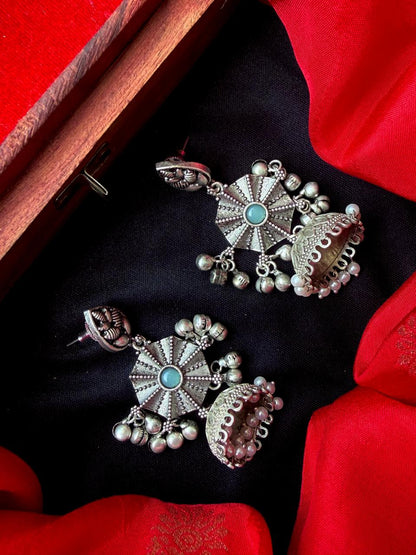 Oxidized Top with Jhumki Partywear Earring