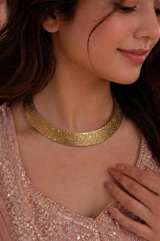 Designer Golden Hasli Choker Necklace
