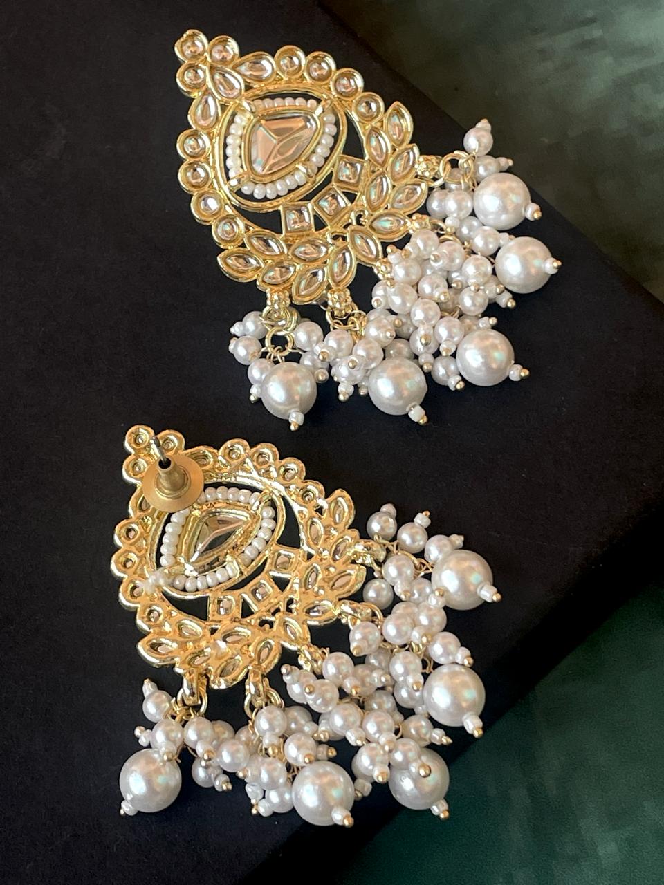 Kundan Pearl Ethnic Party wear Earring