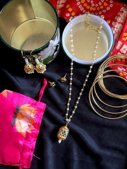 Gift Box (Necklace, 2 pairs of Earring and set of 10 bangles )