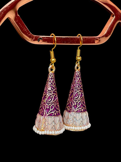Meenakari Conical Traditional Partywear Earring