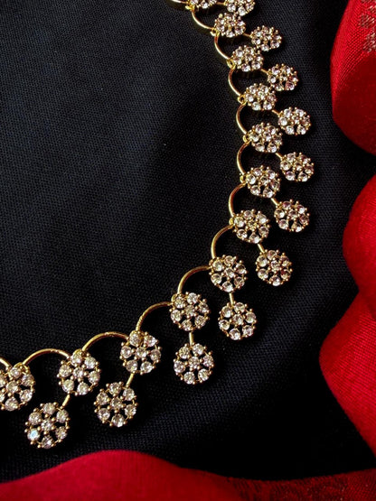 AD Stone Partywear Choker with Earring set