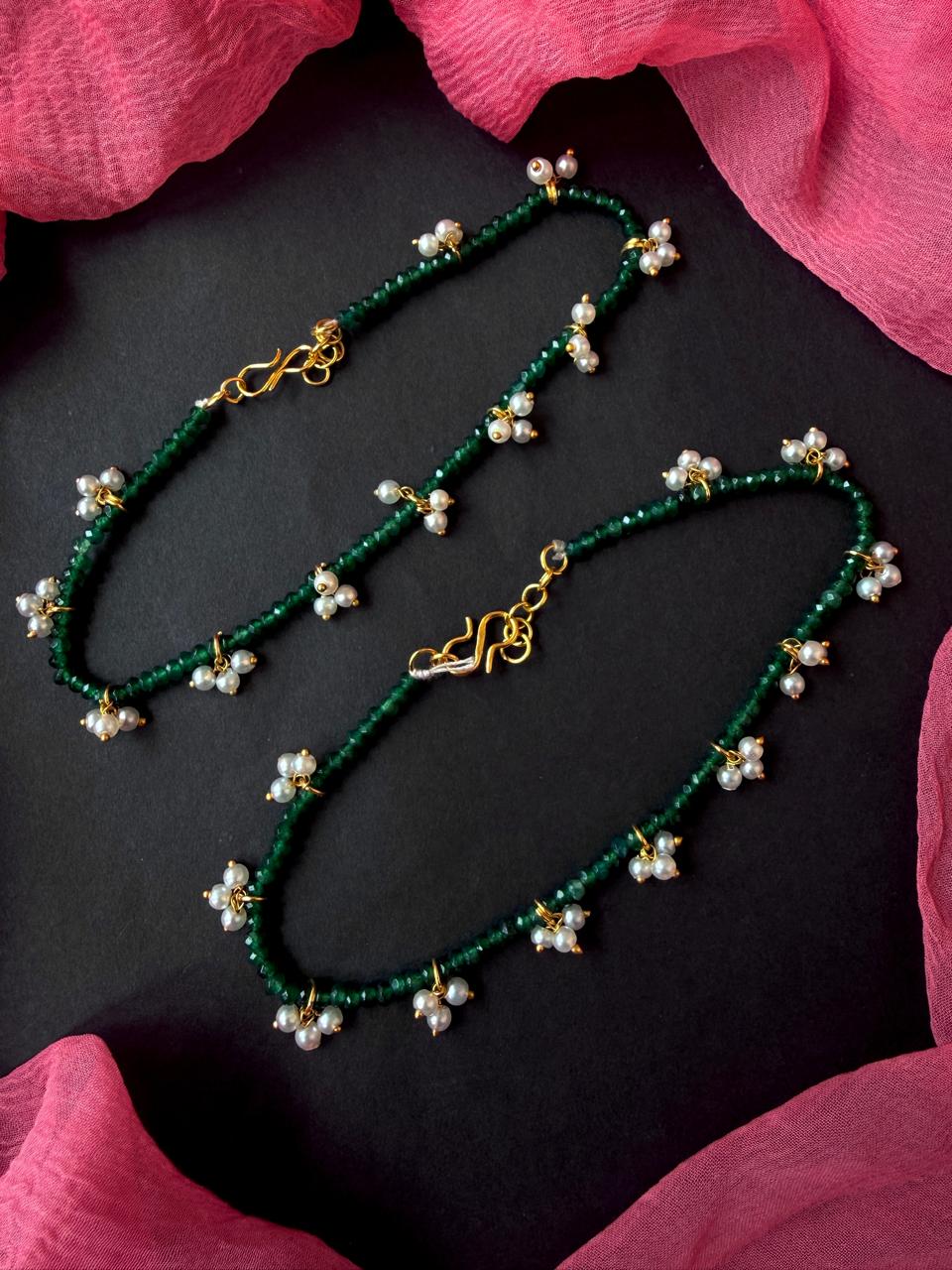 Stone Beads and Monalisa Beaded Anklet