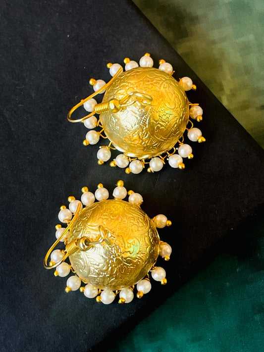 Golden Jhumki Beaded Earring