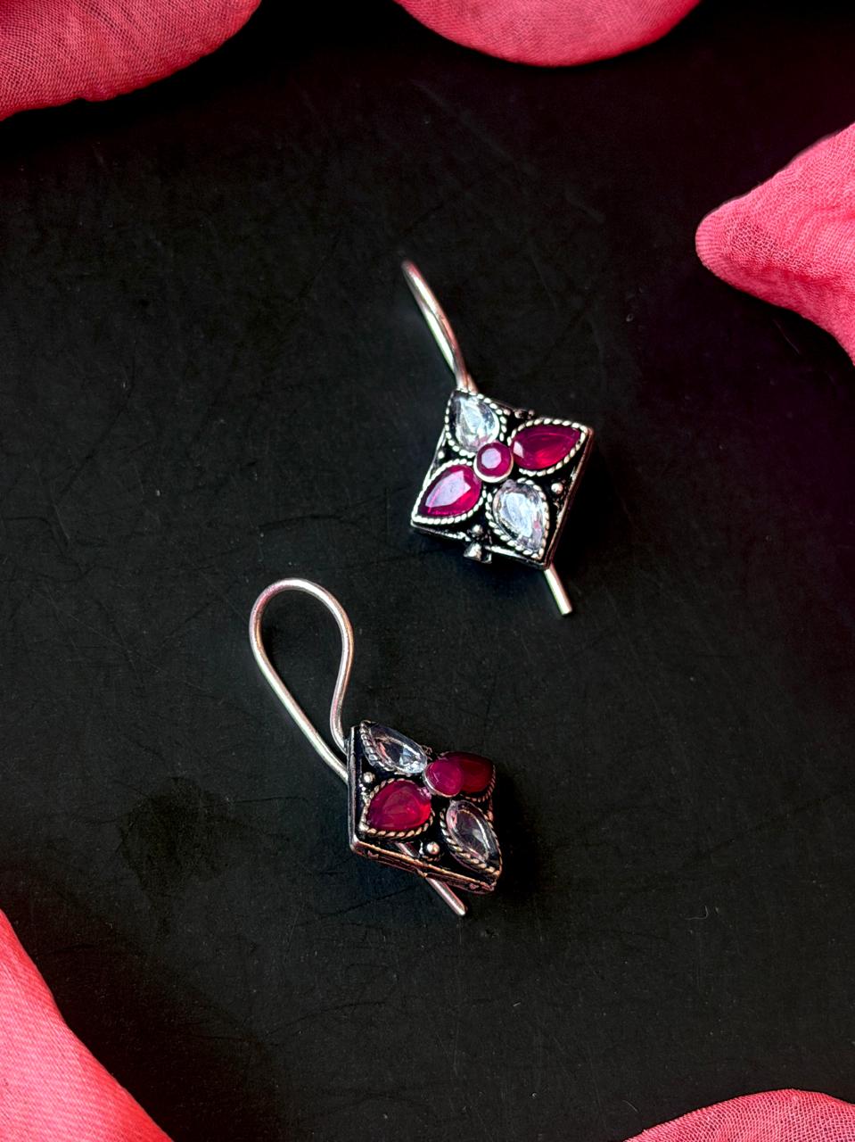 Monalisa Stone Oxidized Casual Wear Earring