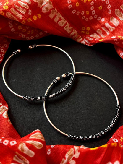 Oxidized Designer Anklet Pair