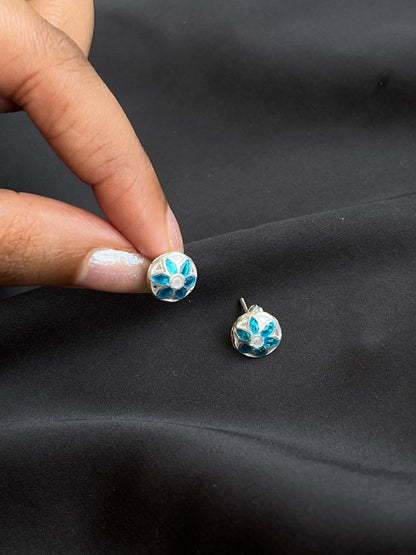 Meenakari 92.5 Silver Stud Earring