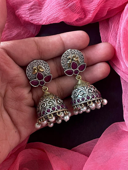 Dual Tone Ethnic Partywear Earring
