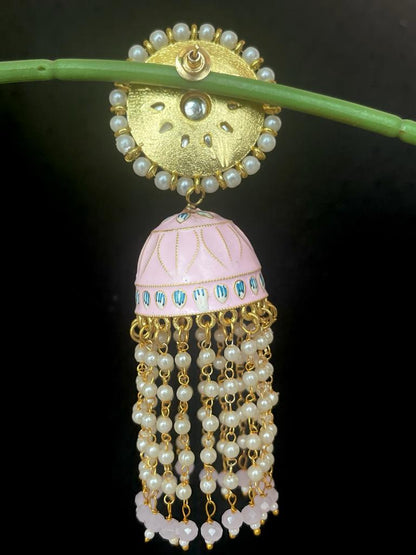 Meenakari Big size Dome Shape Jhumka