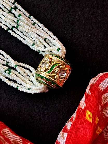 Meenakari Pendant Multi colour Beaded Mala Necklace