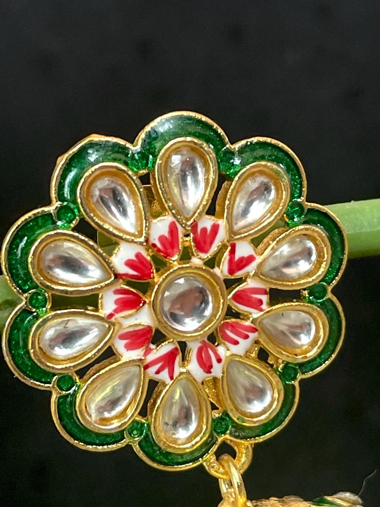 Meenakari Heavy Dome Shape Jhumka