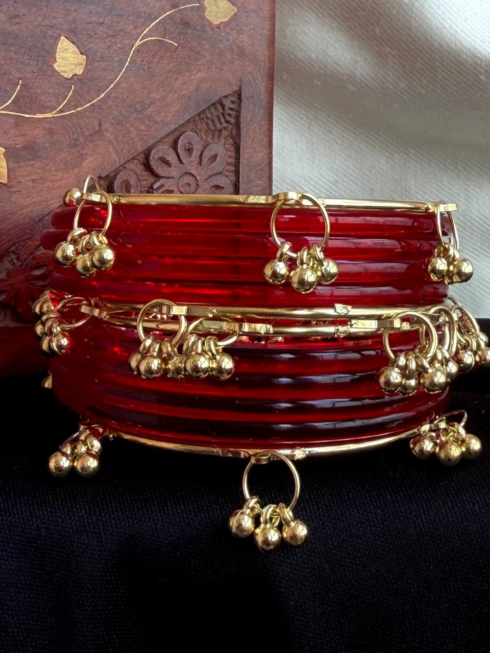 Acrylic Bangles with Metal Bangles set