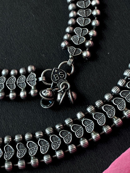 Black Polish Antique Look Anklet