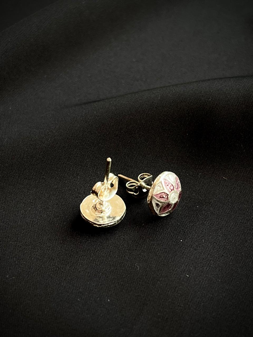 Meenakari 92.5 Silver Stud Earring