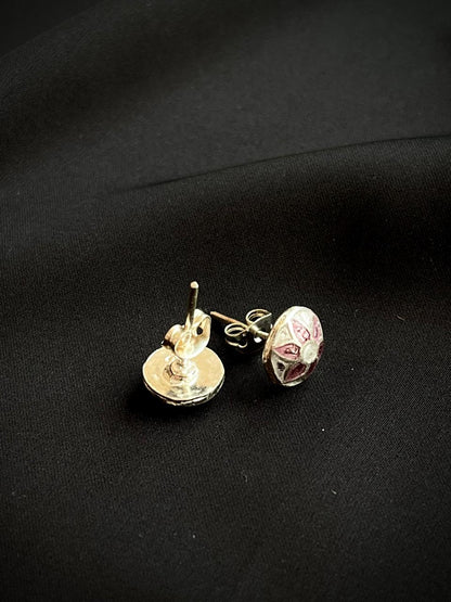 Meenakari 92.5 Silver Stud Earring