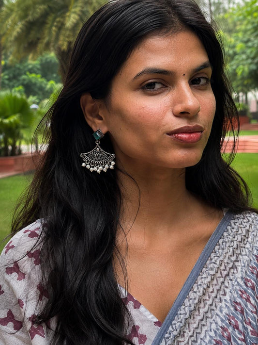 Monalisa Stone Oxidized Trendy Earring
