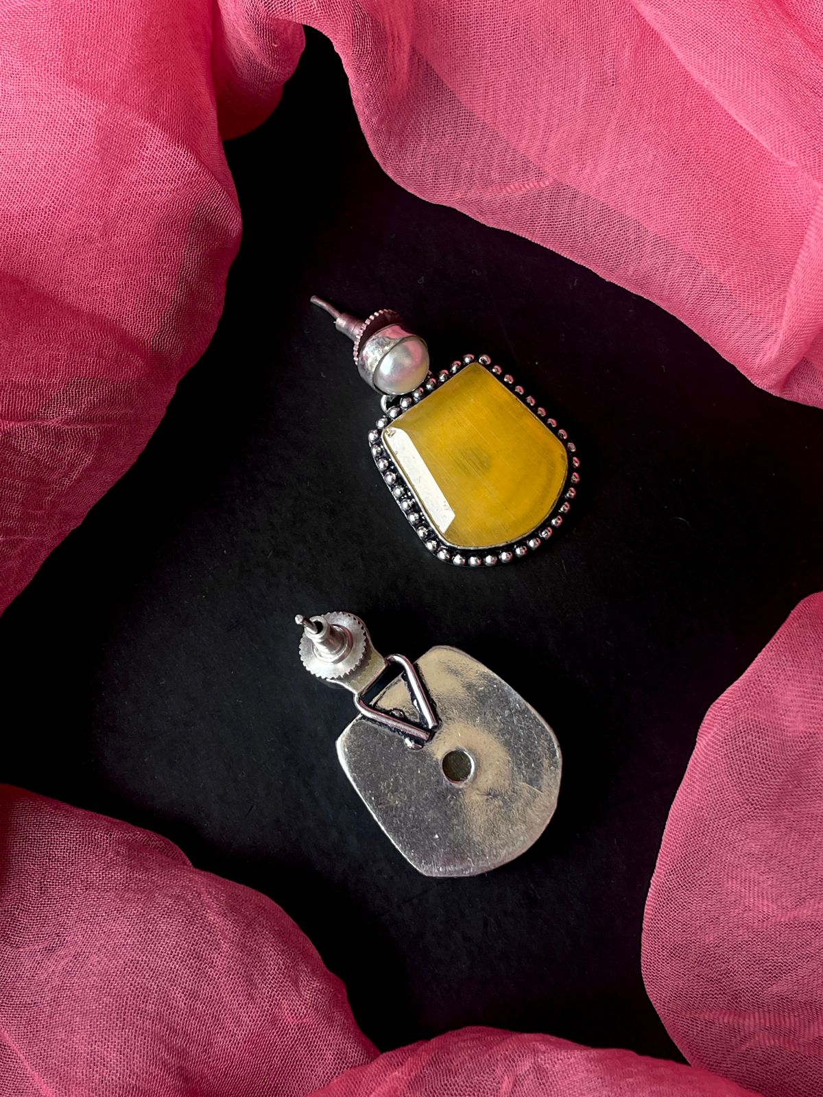 Monalisa Stone Silver Replica Earring