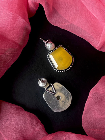 Monalisa Stone Silver Replica Earring