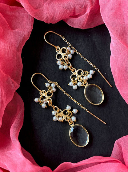 Glass Cut Stone Beaded Earring