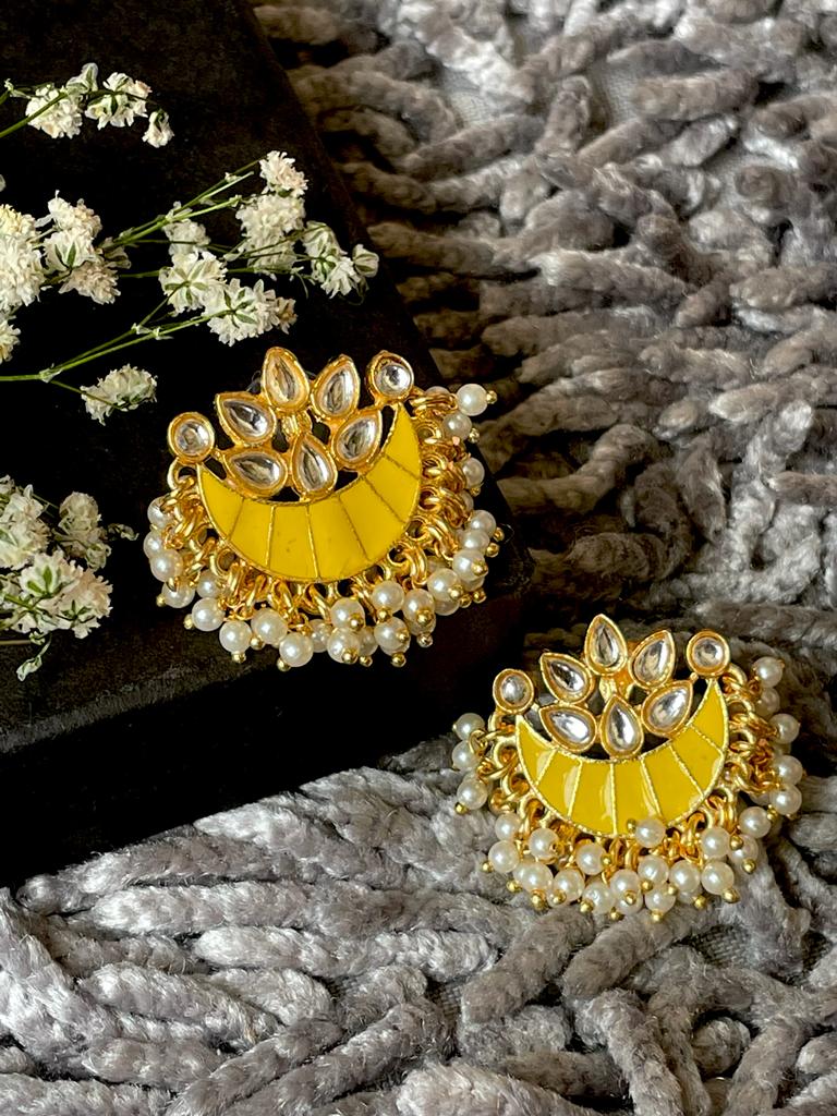 Meenakari Chandbali Stud Earring