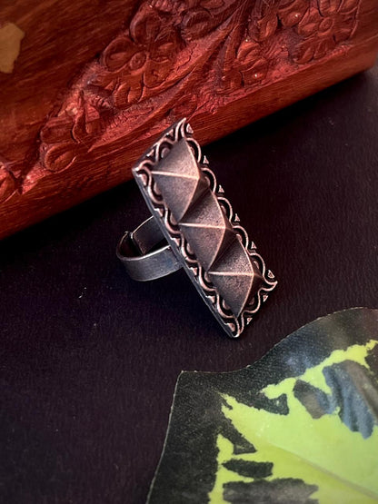 Oxidized Black Polish Ring