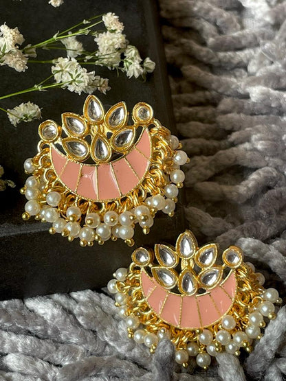 Meenakari Chandbali Stud Earring