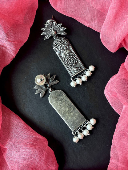 Black Polish Oxidized Ethnic Earring