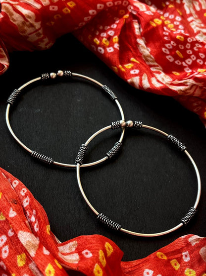 Oxidized Designer Anklet Pair