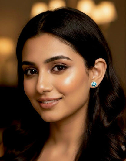 Meenakari 92.5 Silver Stud Earring