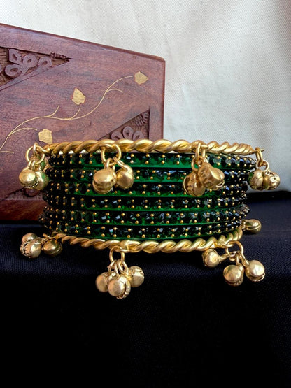 Acrylic Bangles with Metal Bangles set