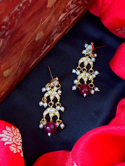 Pachi Kundan with Stone Beaded Earring