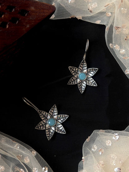 Oxidized Floral Earring